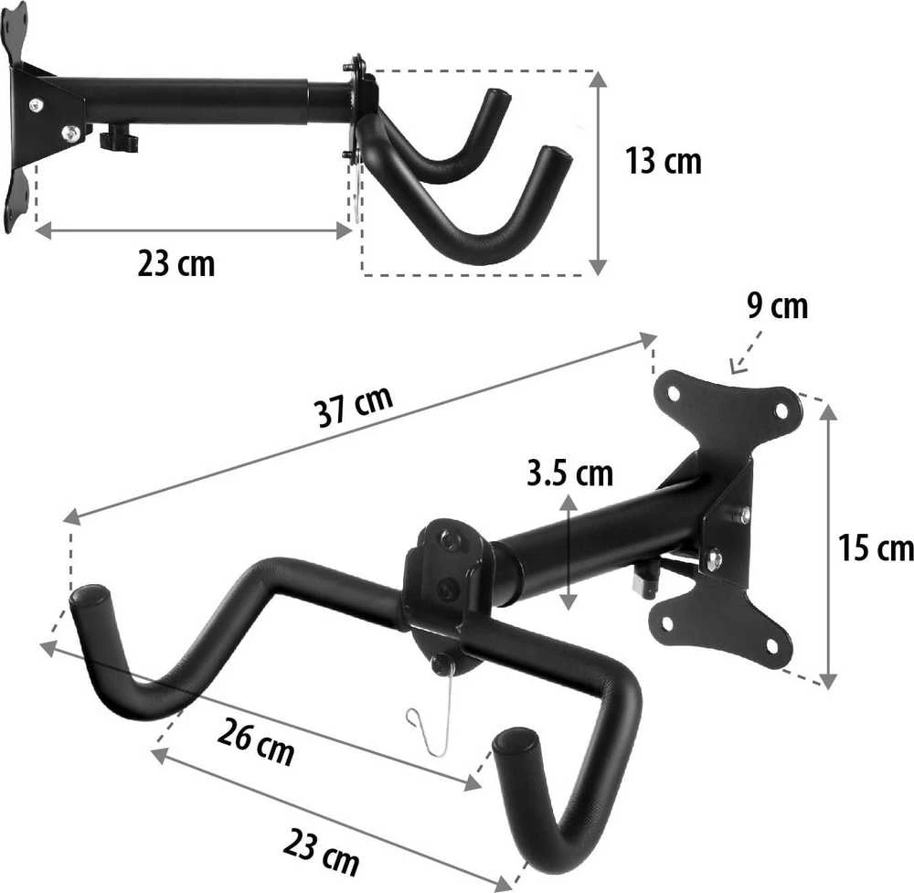 Bicycle Maclean dviračio sieninis laikiklis, horizontalus, plieno, maksimali apkrova 30kg, MC-484