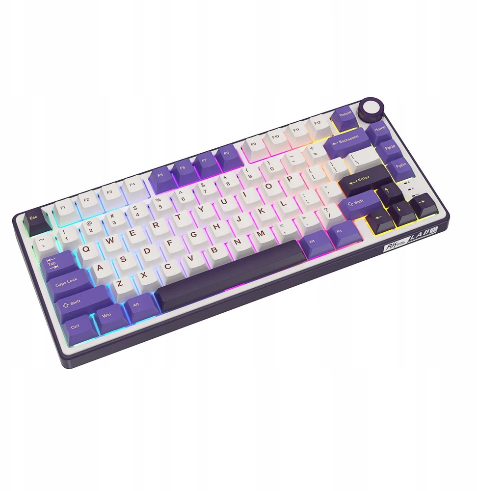 Royal Kludge RK R75 RGB Blackberry laidinė klaviatūra | 75%, Hot-swap, Sidabrinis switches, US