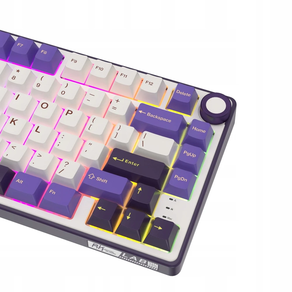Royal Kludge RK R75 RGB Blackberry laidinė klaviatūra | 75%, Hot-swap, Sidabrinis switches, US