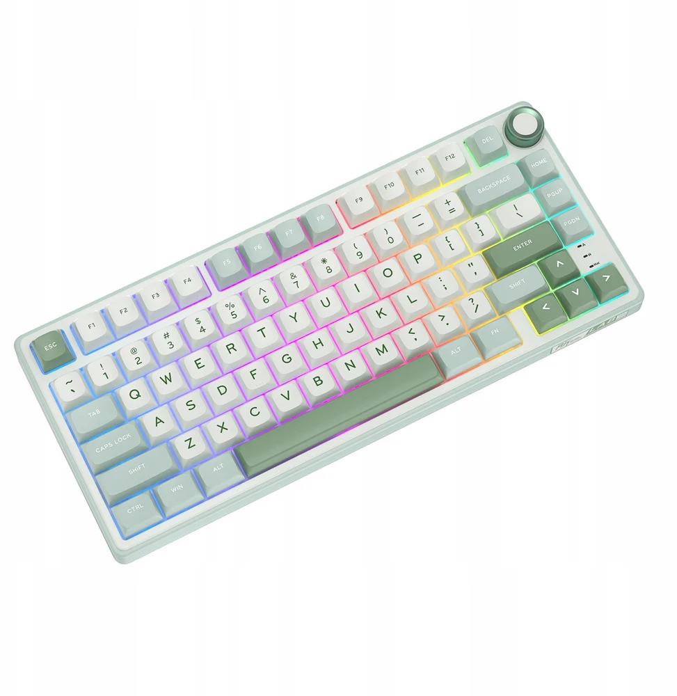 Royal Kludge RK R75 Sidabrinis Switches Skycyan Žaidimų klaviatūra baltos spalvos