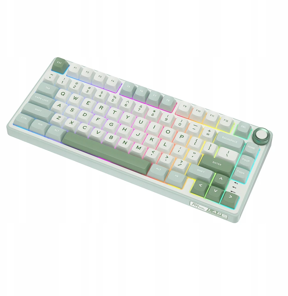 Royal Kludge RK R75 Sidabrinis Switches Skycyan Žaidimų klaviatūra baltos spalvos