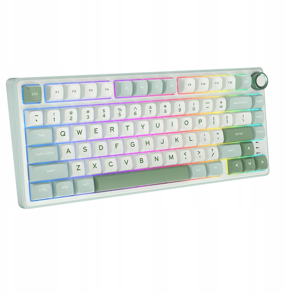 Royal Kludge RK R75 Sidabrinis Switches Skycyan Žaidimų klaviatūra baltos spalvos