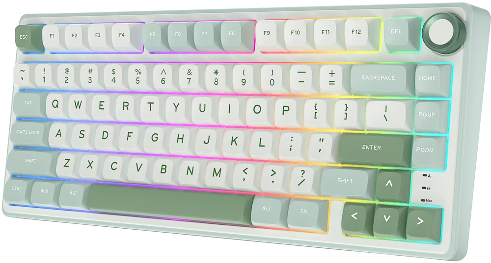 Royal Kludge RK R75 Sidabrinis Switches Skycyan Žaidimų klaviatūra baltos spalvos