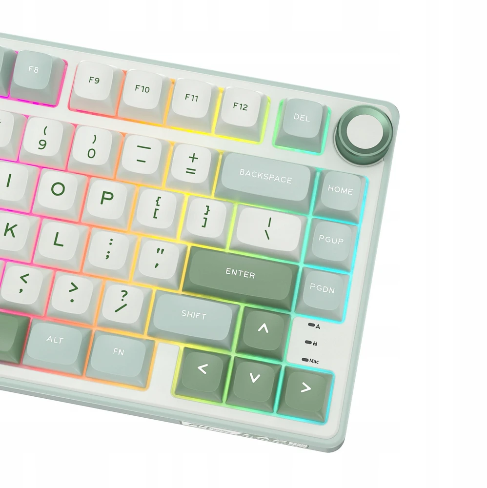 Royal Kludge RK R75 Sidabrinis Switches Skycyan Žaidimų klaviatūra baltos spalvos