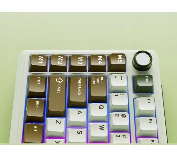 Royal Kludge L75 RGB Palm Žalias belaidė klaviatūra | 75%, Hot-swap, rusvai gelsvas switches, US