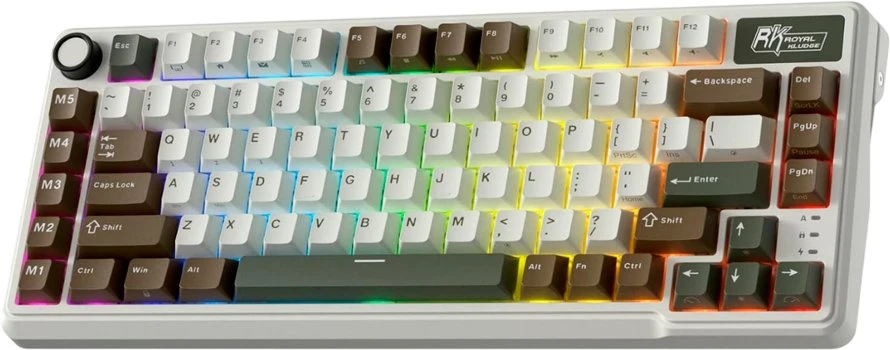 Royal Kludge L75 RGB Palm Žalias belaidė klaviatūra | 75%, Hot-swap, Creamy switches, US