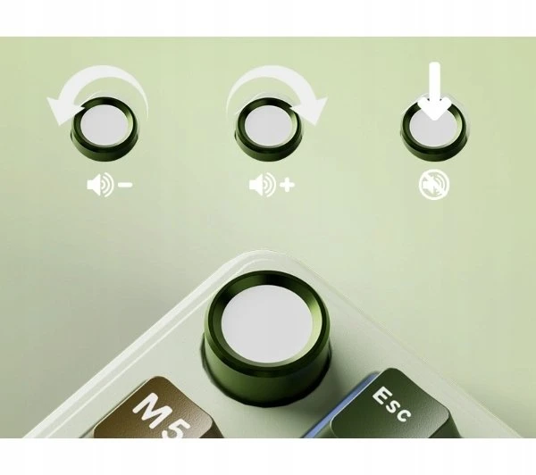 Royal Kludge L75 RGB Palm Žalias belaidė klaviatūra | 75%, Hot-swap, rusvai gelsvas switches, US