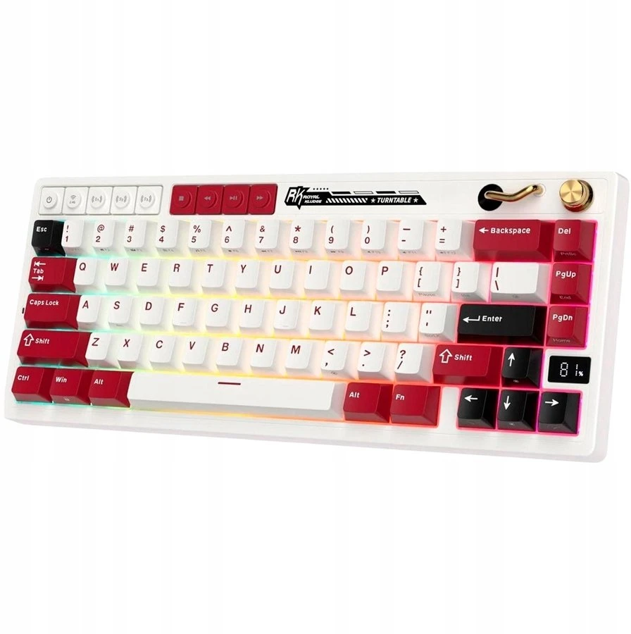 Royal Kludge M65 RGB Famicom belaidė klaviatūra | 60%, Hot-swap, rusvai gelsvas switches, US