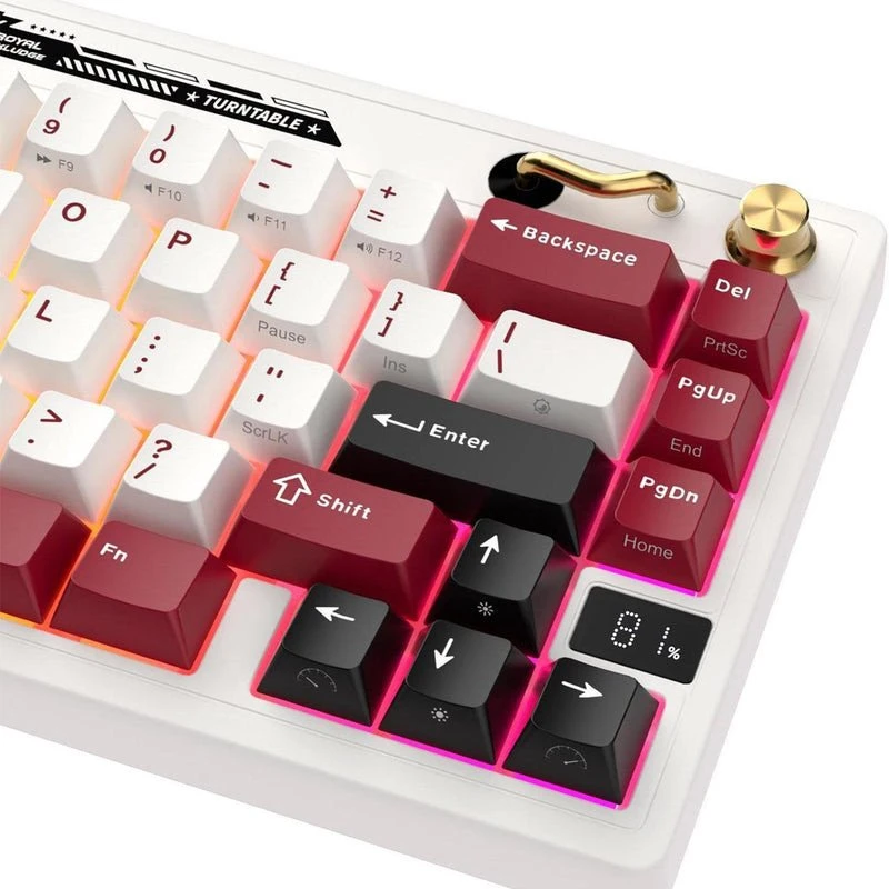 Royal Kludge M65 RGB Famicom klaviatūra | 60%, karšto keitimo, kreminės spalvos jungikliai, JAV