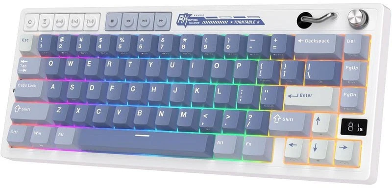 Royal Kludge M65 RGB Ocean Mėlyna belaidė klaviatūra | 60%, Hot-swap, Creamy switches, US