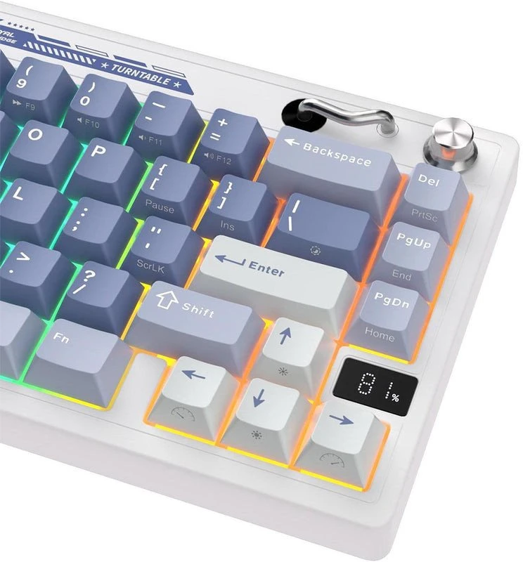 Royal Kludge M65 RGB Ocean Mėlyna belaidė klaviatūra | 60%, Hot-swap, Creamy switches, US