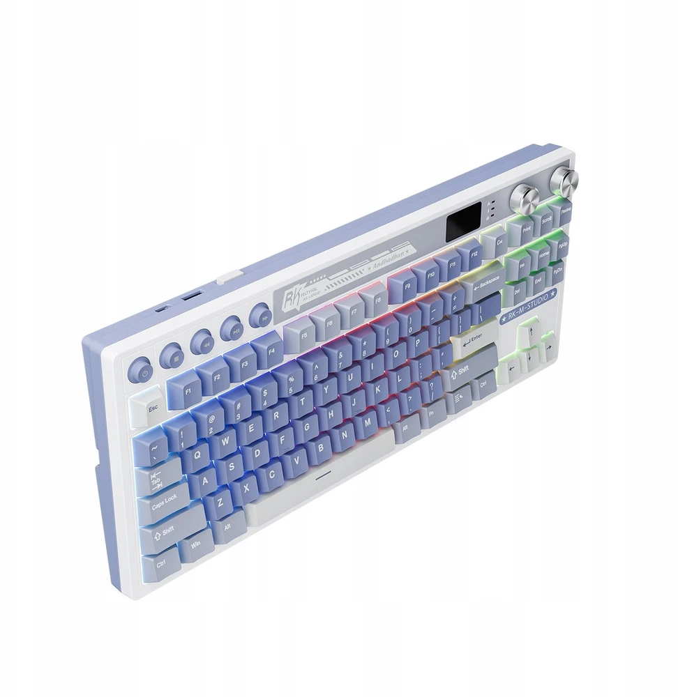 Royal Kludge RK M87 Ocean Mėlyna belaidė klaviatūra | TKL, Hot-swap, rusvai gelsvas switches, US