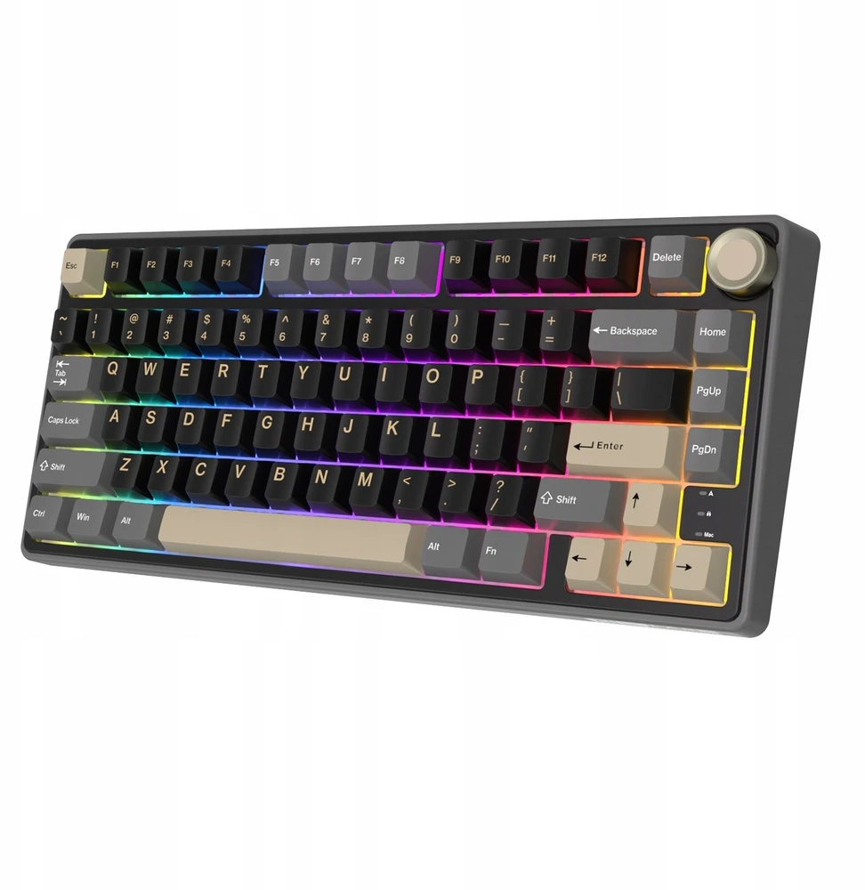 Royal Kludge RK R75 RGB Phantom laidinė klaviatūra | 75%, Hot-swap, Sidabrinis switches, US