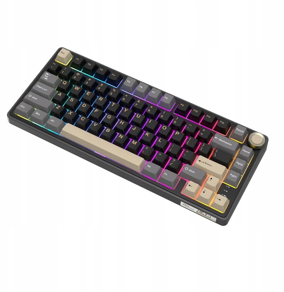 Royal Kludge RK R75 RGB Phantom laidinė klaviatūra | 75%, Hot-swap, Sidabrinis switches, US