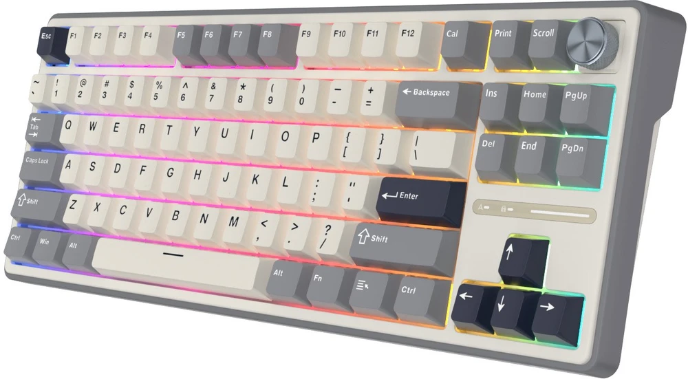 Royal Kludge RK R87 Pro - US išdėstymas - Hot-Swappable Brown Switches - Pilkas (Pilka) Mechaninė Žaidimų Klaviatūra
