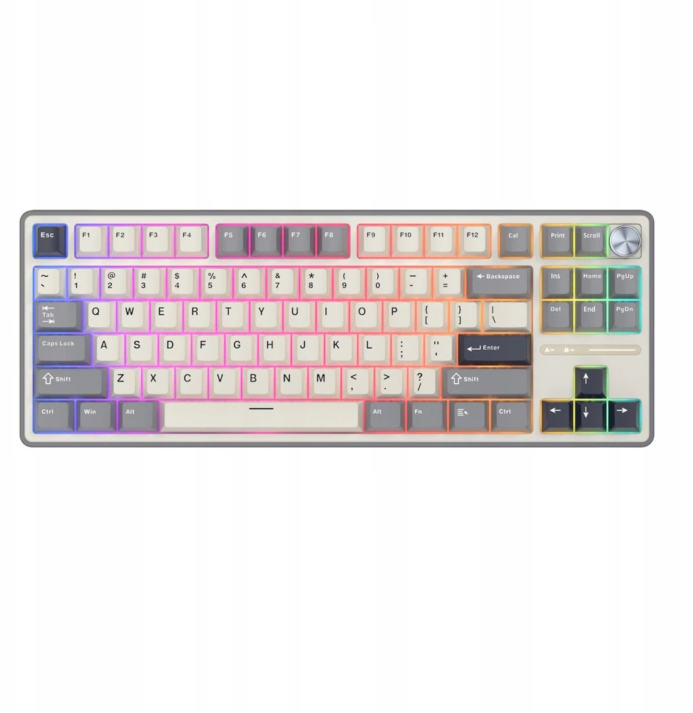 Royal Kludge RK R87 Pro - US išdėstymas - Hot-Swappable Brown Switches - Pilkas (Pilka) Mechaninė Žaidimų Klaviatūra