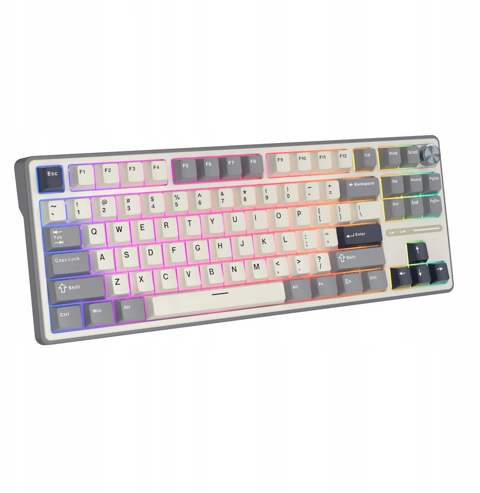 Royal Kludge RK R87 Pro - US išdėstymas - Hot-Swappable Brown Switches - Pilkas (Pilka) Mechaninė Žaidimų Klaviatūra