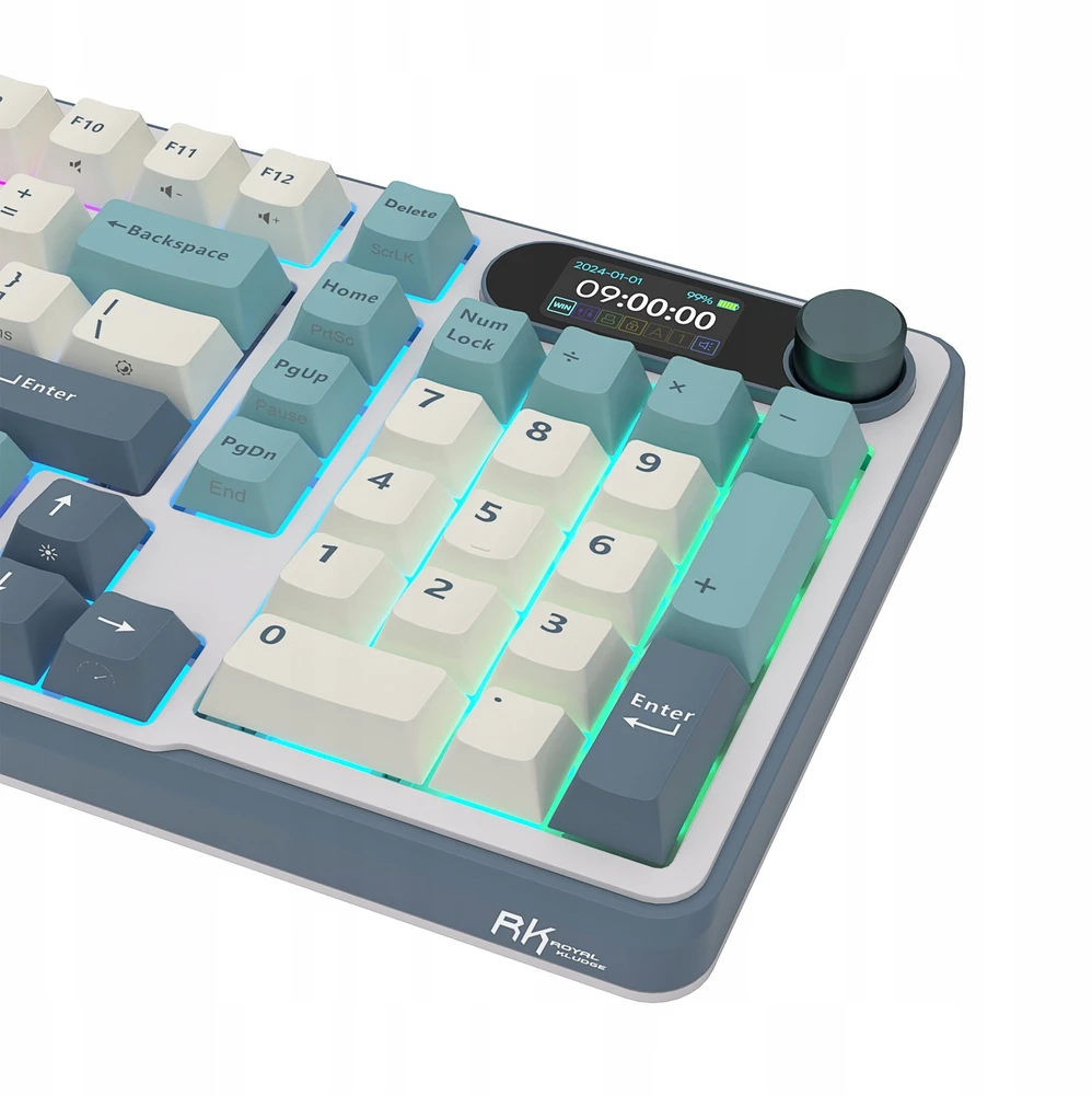Royal Kludge RK-S98 Light Cloud belaidė klaviatūra | 96%, Hot-swap, Chartreuse switches, US