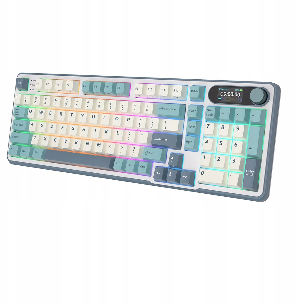 Royal Kludge RK-S98 Light Cloud belaidė klaviatūra | 96%, Hot-swap, Chartreuse switches, US