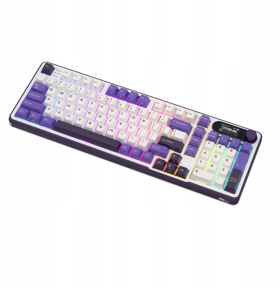 „Royal Kludge RK-S98 RGB Blackberry“ klaviatūra | 96%, karšto keitimo, žalios spalvos jungikliai, JAV