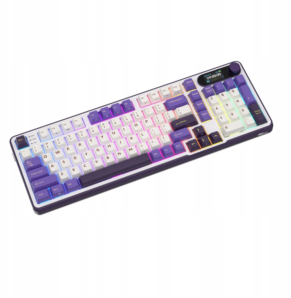 „Royal Kludge RK-S98 RGB Blackberry“ klaviatūra | 96%, karšto keitimo, žalios spalvos jungikliai, JAV