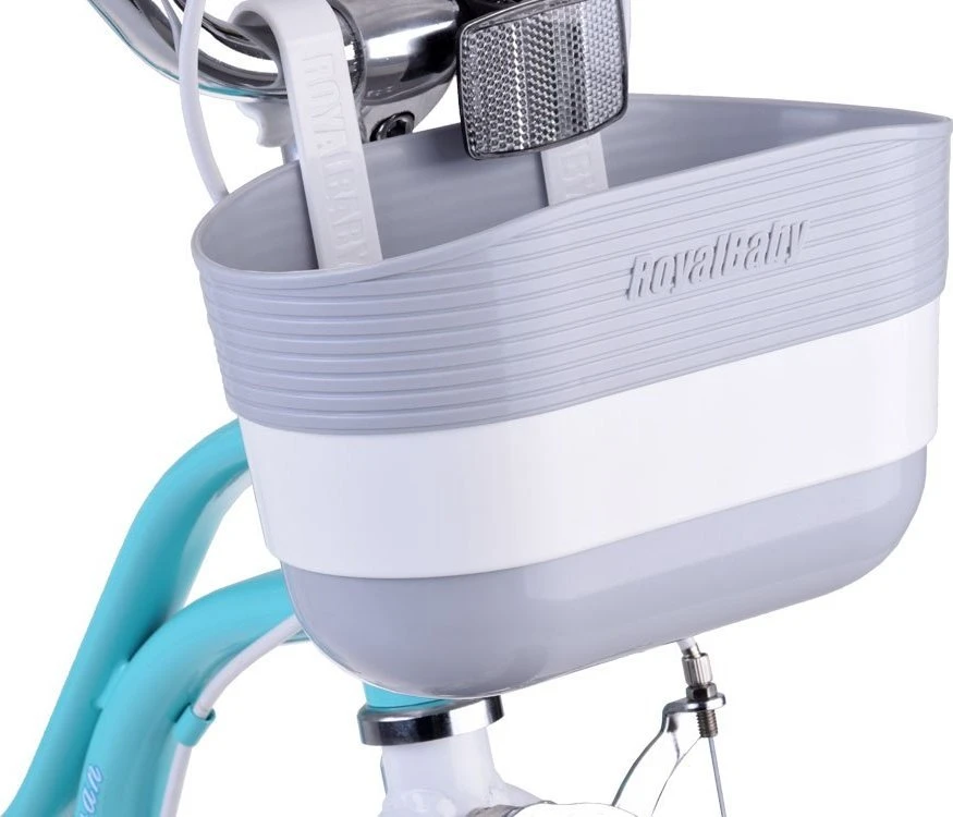 RoyalBaby žavus dviratis 14" Little Swan juostelės krepšelio šoniniai ratai RB14-18