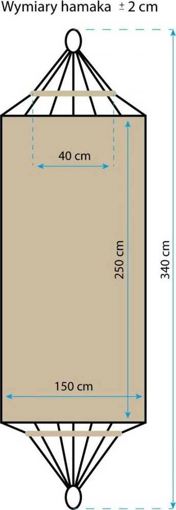Royokamp Dvivietis hamakas Luxe XXL, 250 x 150 cm, pilkas, 1031170