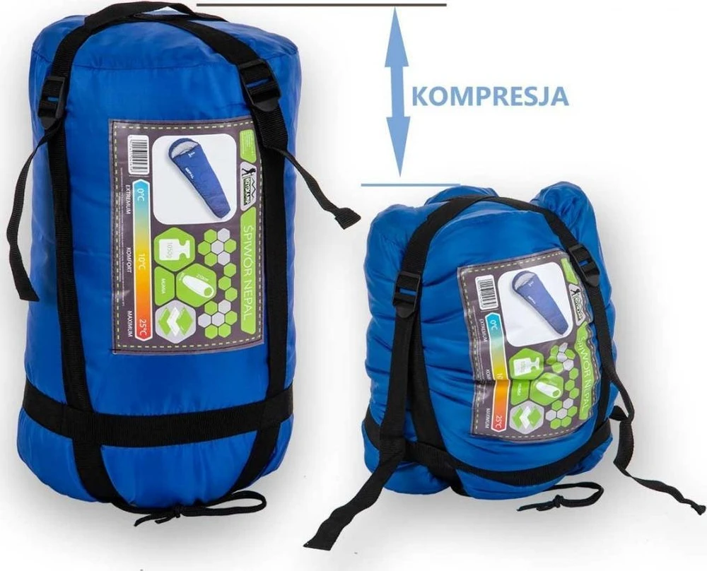 TURISTINIS MIEGMAIŠIS NEPAL SU KOMPRESIJA 210X80X50CM TAMSIAI MĖLYNAS ENERO CAMP 1045658