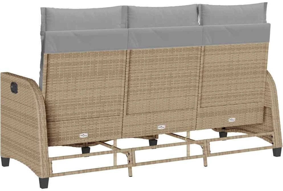 Atlošiama sodo sofa su pagalvėlėmis L formos smėlio spalvos