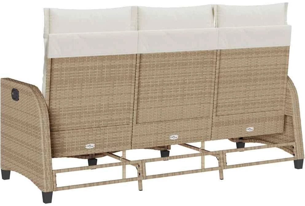 Atlošiama sodo sofa su pagalvėlėmis L formos smėlio spalvos