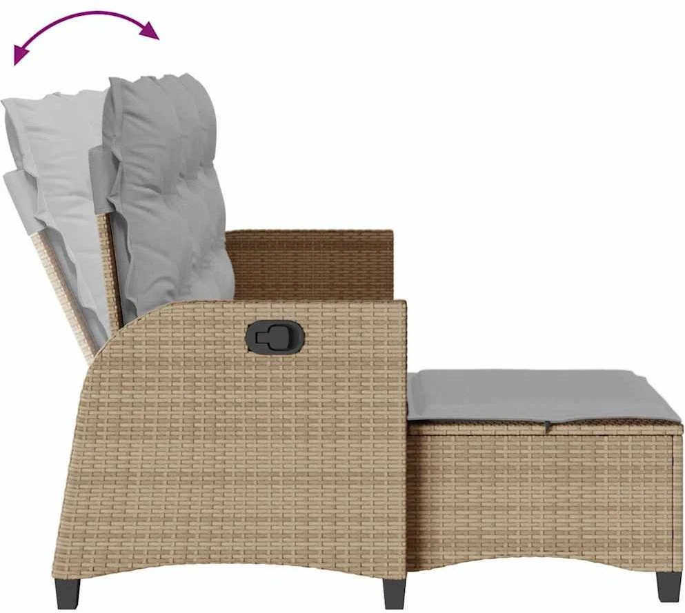 Atlošiama sodo sofa su pagalvėlėmis L formos smėlio spalvos
