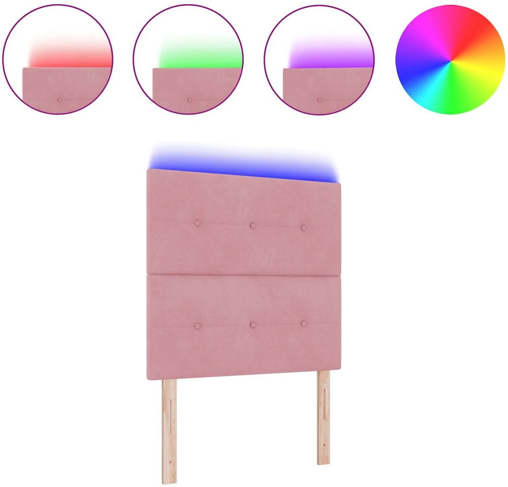 LED galvūgalis su LED juostelėmis Rožinė 90 cm Aksomas
