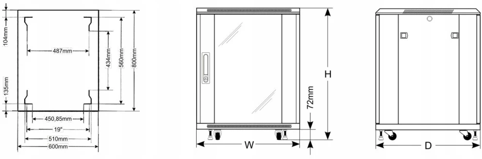 Pulsar RS4268 42U ant grindų pastatoma RACK spintelė