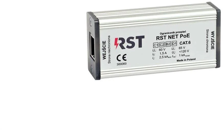 RST NET PoE viršįtampių iškroviklis IP tinklo apsaugai