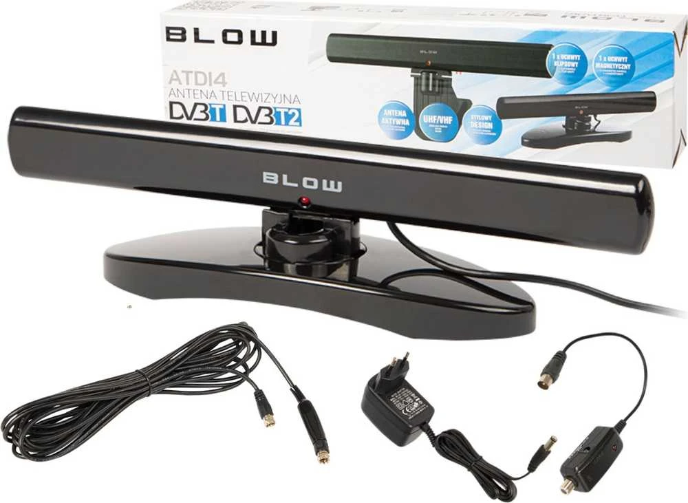 Blow DVB-T skydelio antena ATD14 aktyvi vidaus/lauko su magnetu ir spaustuku