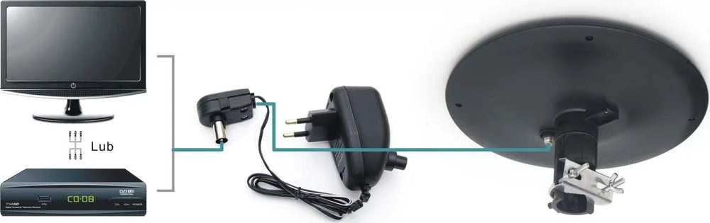 Opticum DVB-T Dynamic UFO-360 juoda