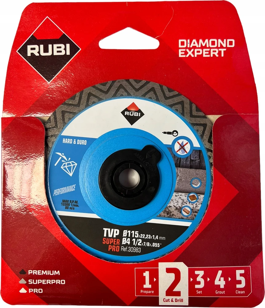 Deimantinis pjovmo diskas Rubi 115 x 1.4 x 22.23