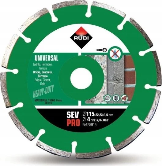 Deimantinis pjovmo diskas Rubi 115 x 1.4 x 22.23