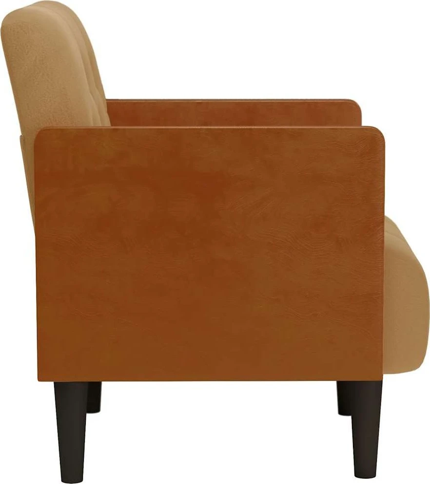 Fotelis Sofa-kėdė su porankiais, ruda, 55 cm, aksominė