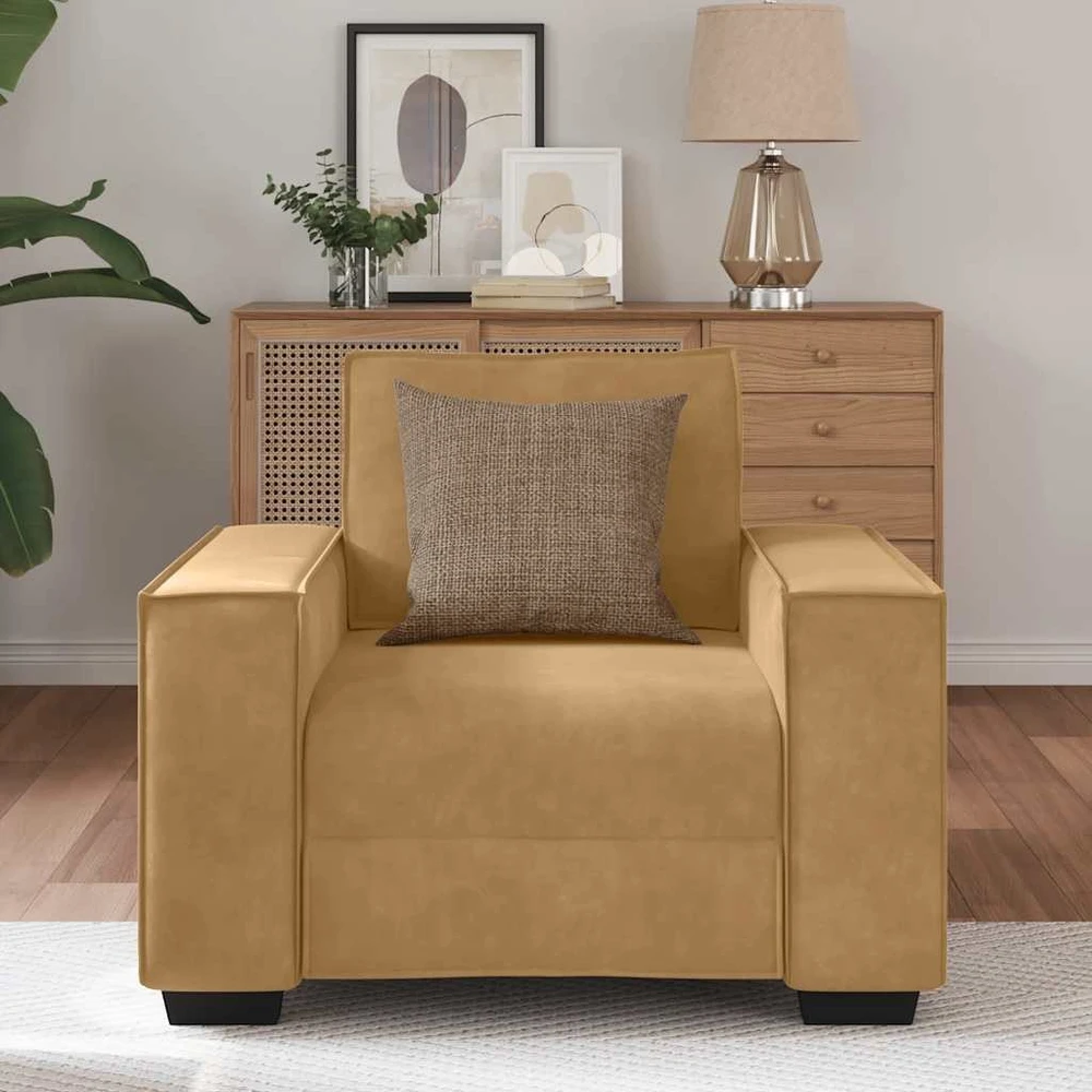Sofa Sofos krėslas, rudas, 100x78x84 cm, aksomas