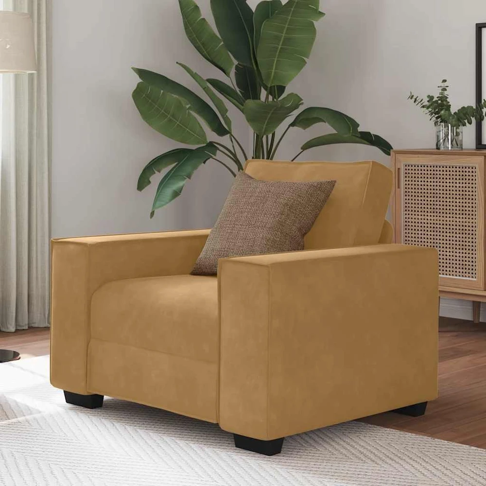 Sofa Sofos krėslas, rudas, 100x78x84 cm, aksomas