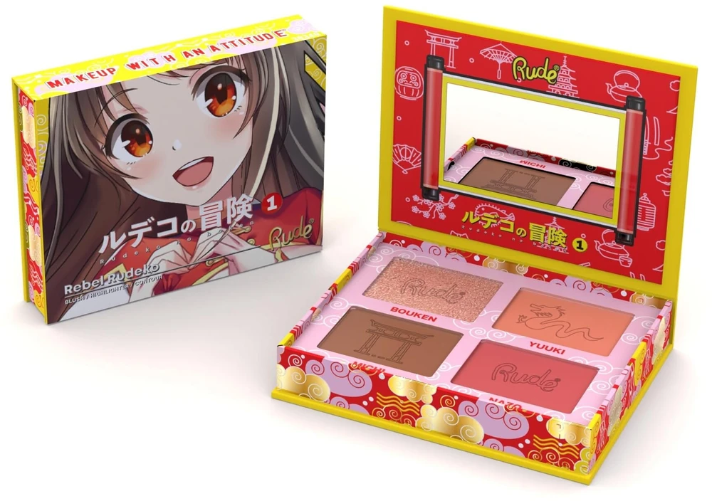 Rude Cosmetics Rebel Rudeko Multi-use Face Palette 4 Shades