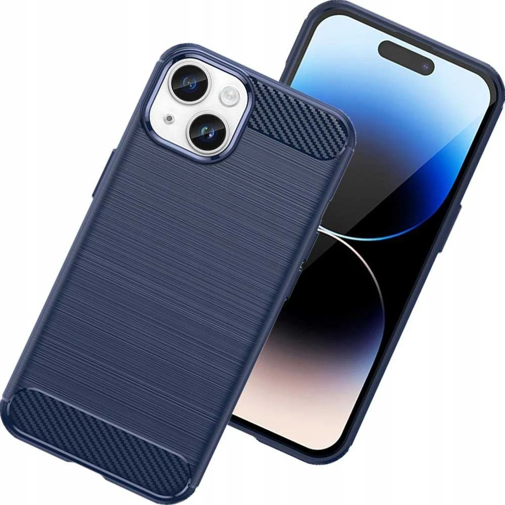 Hurtel Carbon dėklas skirtas iPhone 14, mėlynas