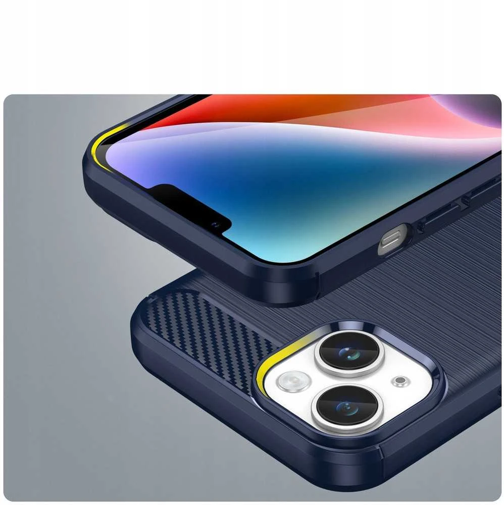 Hurtel Carbon dėklas skirtas iPhone 14, mėlynas