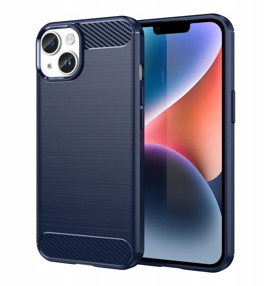 Hurtel Carbon dėklas skirtas iPhone 14, mėlynas