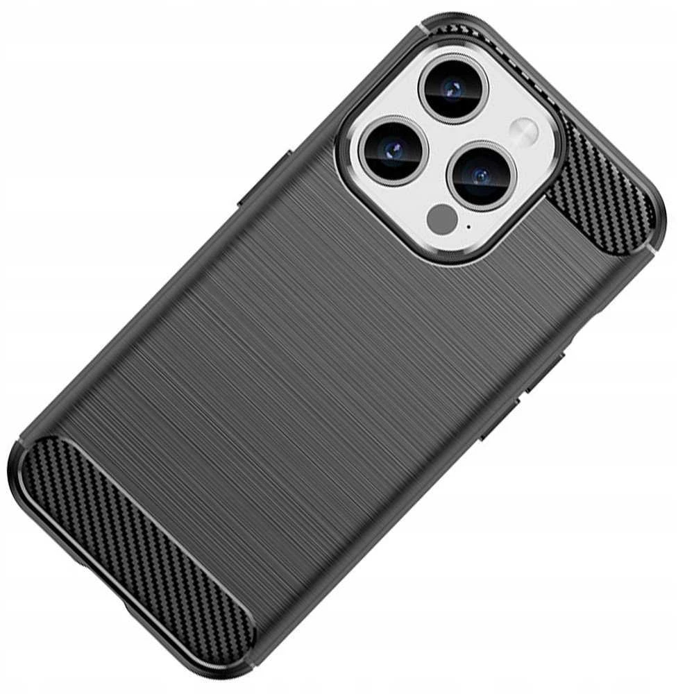 Hurtel Flexible carbon pattern case Apple iPhone 15 Pro Carbon dėklas – dėklas telefonui juodos spalvos