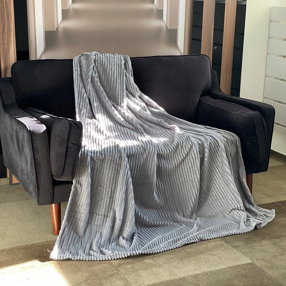 Ruhhy Tamsiai pilka antklodė, pledas 1,6 x2 m 24494