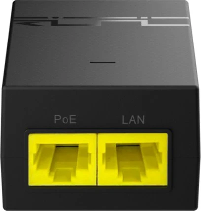 PoE adapteris Ruijie su geltonais RJ45 prievadais