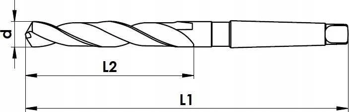 Wiertło Baildon DIN 345 ​​​​RN NWKc 13,5 mm HSS (S) metalo grąžtas, 189–108 mm (MK1 kotas)