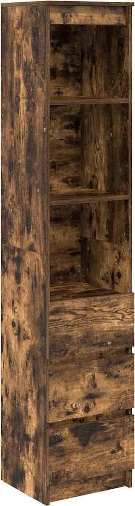 Komoda, dūminio ąžuolo spalvos, 37,5x35x180 cm apdirbta mediena